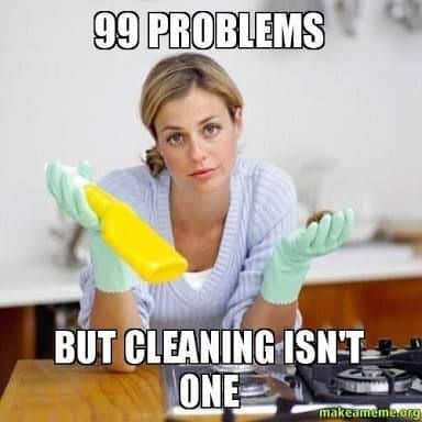 99 problems but cleaning Isn't one